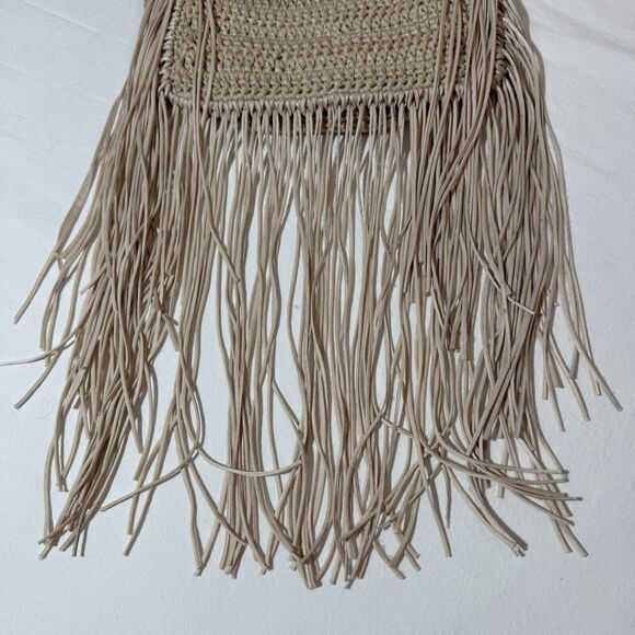 Bohemian Crochet Purse Hippy Boho Knit Fringe CottageCore Bag Festival Festival - Picture 7 of 13